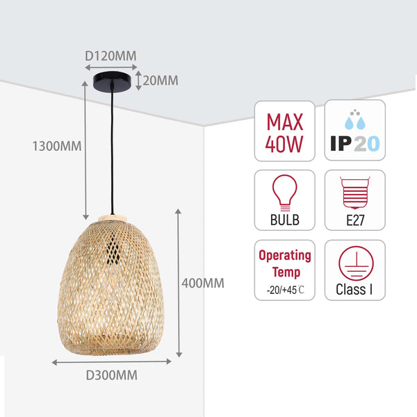 Woven Pendant Light Collection - Rope, Bamboo and Wood