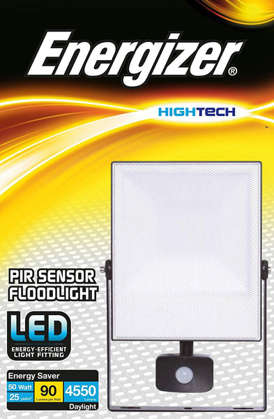 Energizer Floodlight with PIR Motion Detector 10W 900 Lumen 6500k IP44 S10928 - Electrobright Ltd