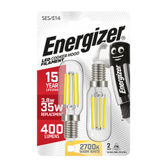 S13564 ENERGIZER FILAMENT LED COOKER HOOD 420LM 3.8W E14 (SES) 2,700K (WARM WHITE), PACK OF 2