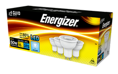 S14426 ENERGIZER LED GU10 375LM 5W 50° DAYLIGHT, PACK OF 4