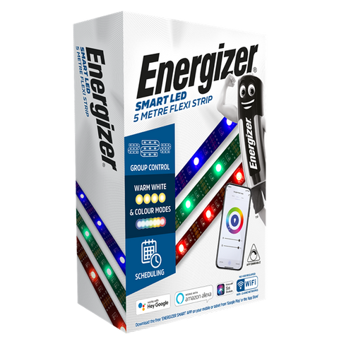 S17164 ENERGIZER SMART 5M FLEXI STRIP LIGHT - UK 3 PIN PLUG - Electrobright Ltd