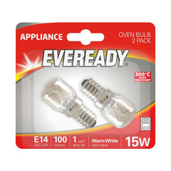 S1021 EVEREADY OVEN BULB LAMP 15W 220-240V E14 (SES), PACK OF 2