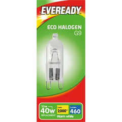 2 x Eveready G9 33W=40W Eco Halogen light bulbs Single bulb pack Dimmable Light Bulbs