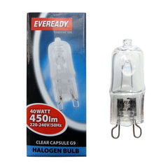 20 x Eveready G9 25W or 40w Halogen Warm White Dimmable Halogen Clear Capsule bulbs
