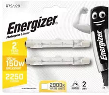 2 ENERGIZER R7 Linear 120w=150w 78MM Eco Halogen Dimmable Warm White Bulbs