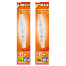 5 x R7 EVEREADY 78MM X 8MM Linear 120w=150w Eco Halogen Dimmable Warm White Bulbs