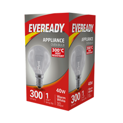 S1024 EVEREADY OVEN BULB LAMP 300C HEAT RESISTANT 40W 220-240V E14 (SES), PACK OF 1